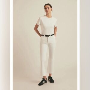 Favorite Daughter Jeans The Erin Crop Boot Leche Women’s 26 White Preppy